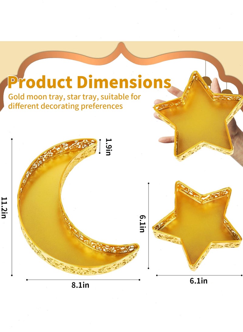 Ramadan Decorative Tray, Star and Moon Tray, Food Serving Dish. A premium Fruit Plate suitable for serving desserts, dried fruits, fresh fruits, candies, and other foods. - Image 2